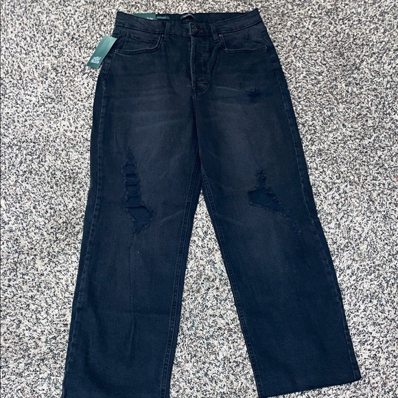 Wild Fable Highest Rise Straight Leg Distressed Black Jeans Size 10 | NWT - Picture 1 of 8